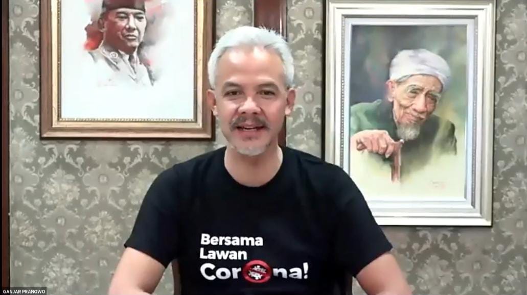 Ganjar Pranowo Hibur Warga Metro di Kampanye Daring