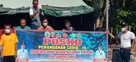 Camat Lombok Seminung Tinjau Posko Covid-19 Pekon Heni Arong