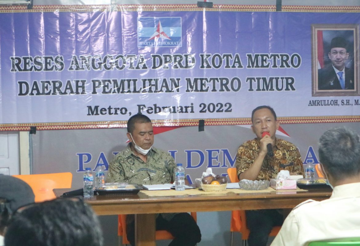 Sekda Kota Metro Wakili OPD Dalam Reses Amrulloh