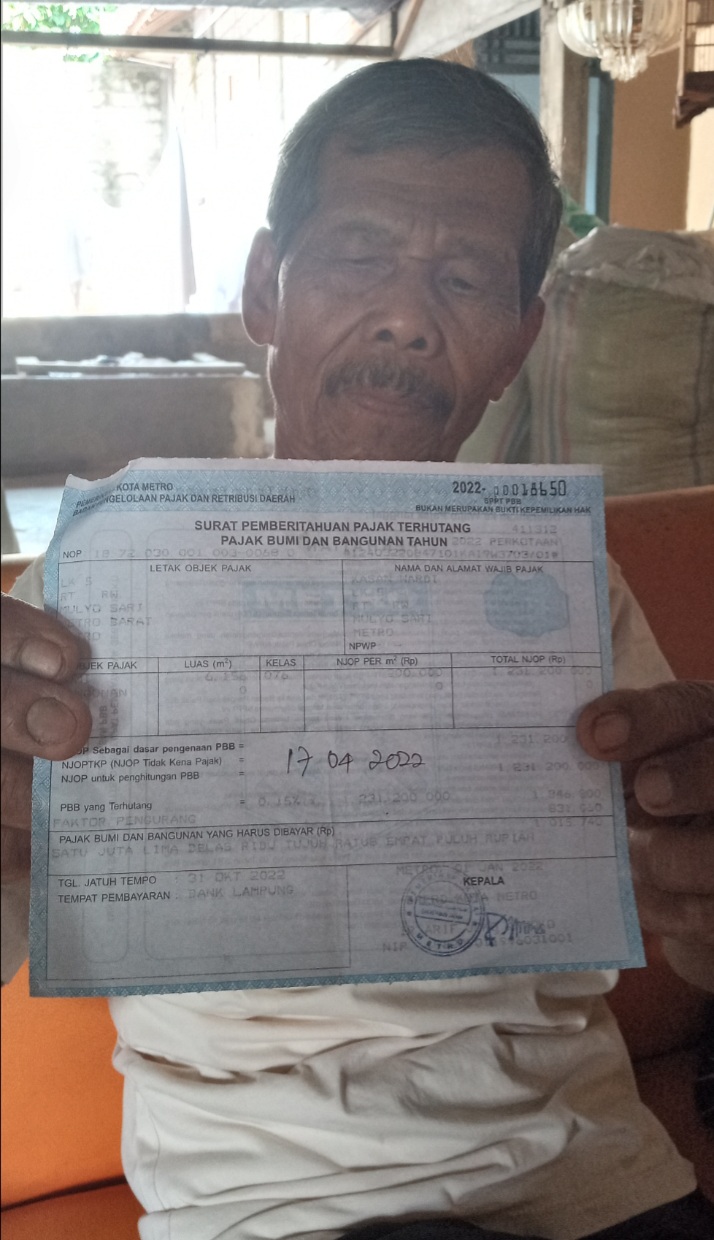 PBB Naik Warga Kota Metro Menjerit