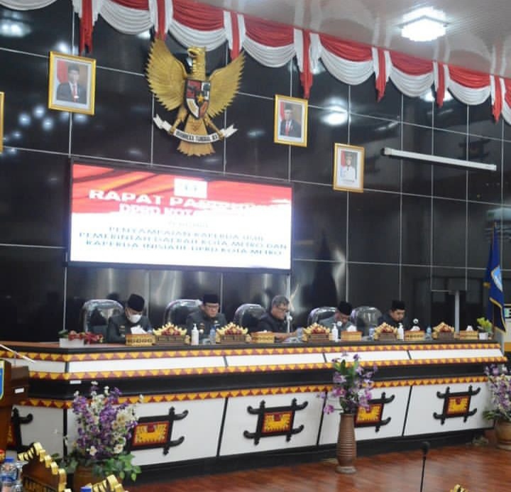DPRD Kota Metro Gelar Rapat Paripurna Penyampaian Raperda