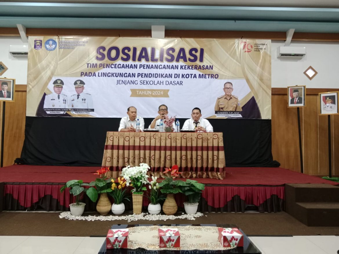 Dinas Pendidikan Kota Metro Gelar Sosialisasi Pencegahan Kekerasan di Lingkungan Pendidikan