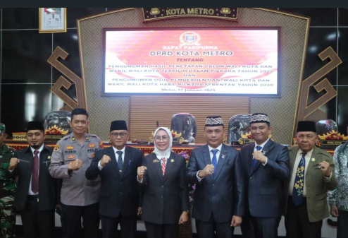 DPRD Metro Gelar Paripurna Penetapan Walikota dan Wakil Walikota Terpilih