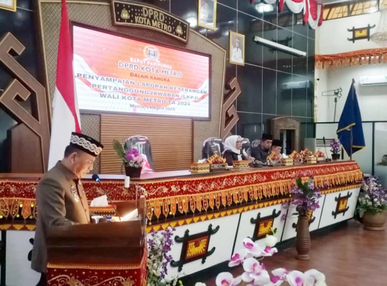 DPRD Kota Metro Gelar Rapat Paripurna LKPJ Wali Kota Metro Tahun Anggaran 2024